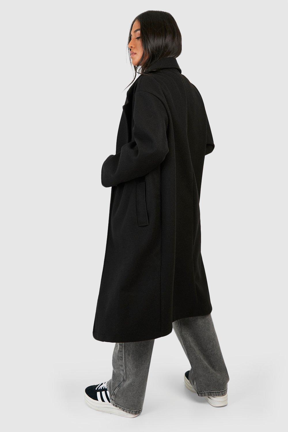 Petite Wool Look Oversized Car Coat