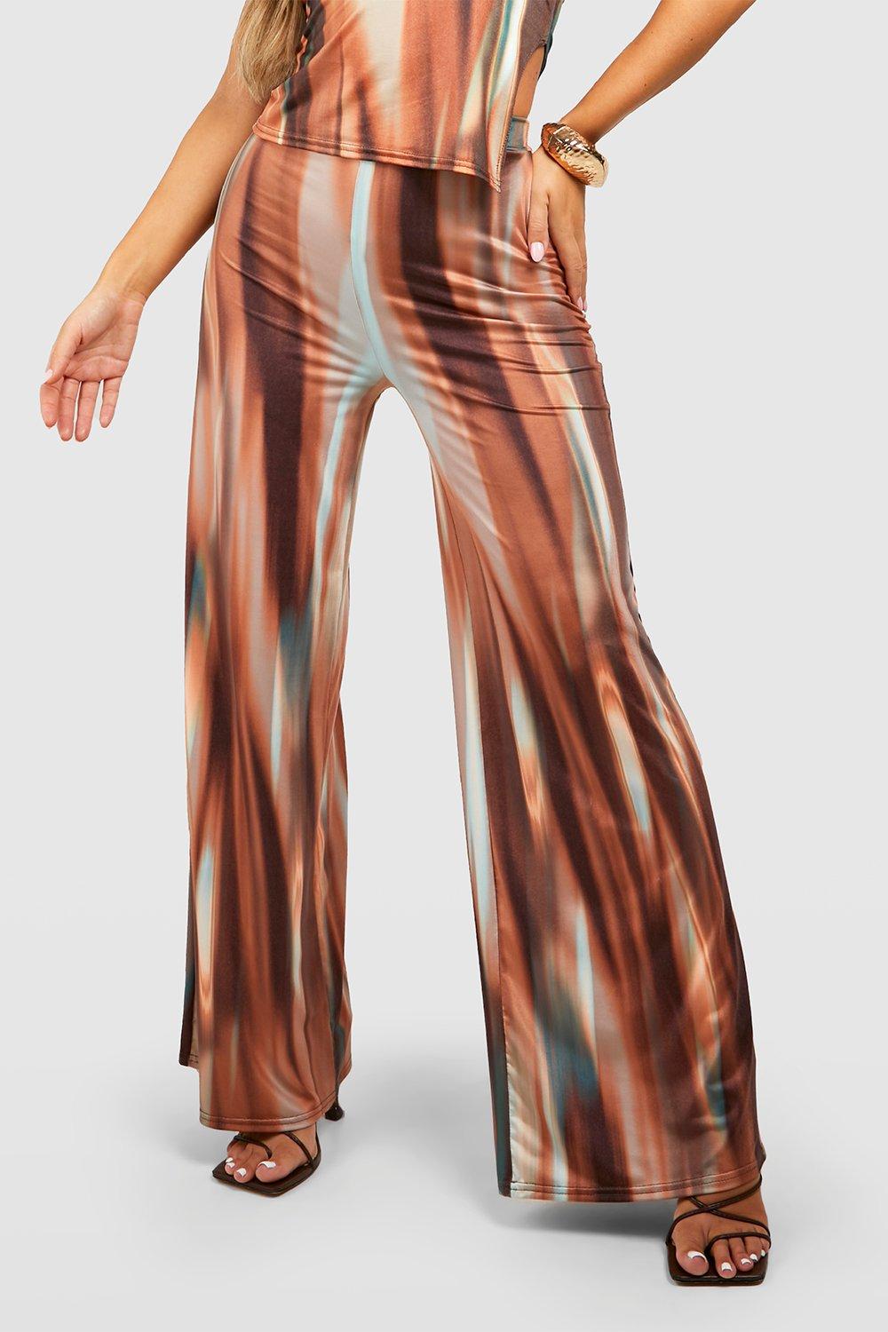 Tie dye wide outlet leg trousers