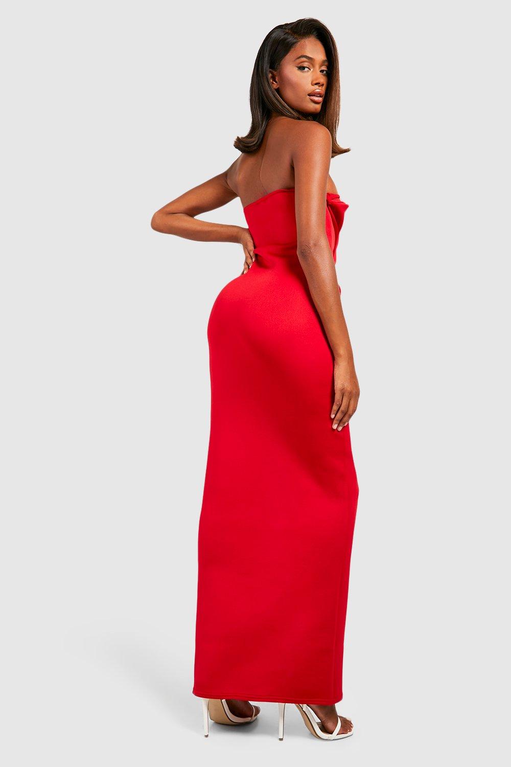 Boohoo red clearance long dress