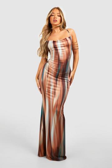 Tie Dye Drape Maxi Dress multi