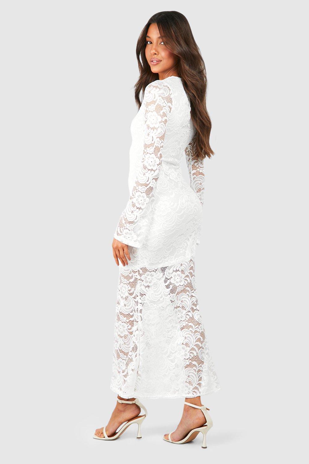 Lace fishtail 2025 maxi dress