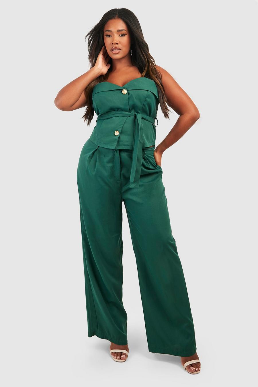 Forest Plus Woven Tailored Wide Leg Pants image number 1