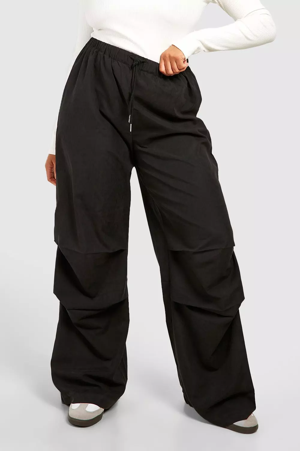 Black Plus Relaxed Soft Touch Cargo Wide Leg Trouser alternative image