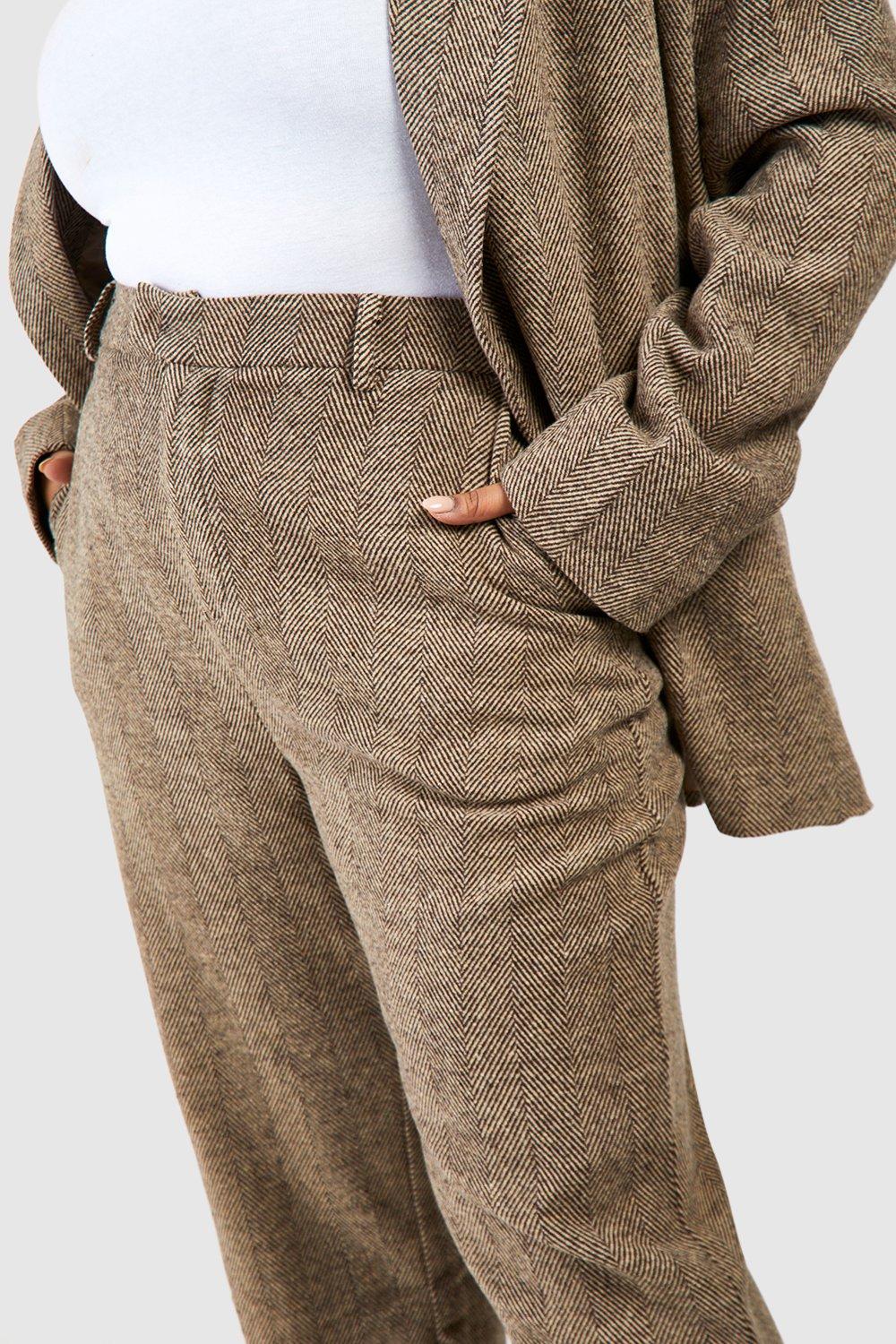 Herringbone tweed hot sale pants womens