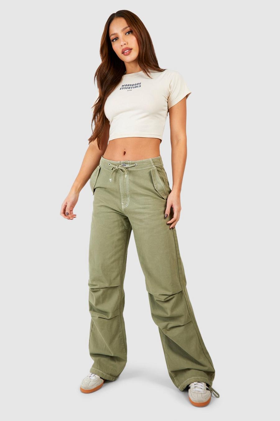 Tall Cargo-Jeans, Light khaki image number 1