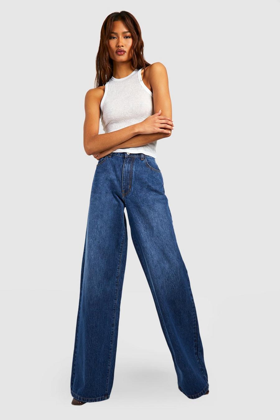 Tall Jeans mit weitem Bein, Indigo image number 1