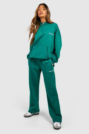 Dsgn Studio Slogan Half Zip Pocket Sweatshirt Tracksuit green