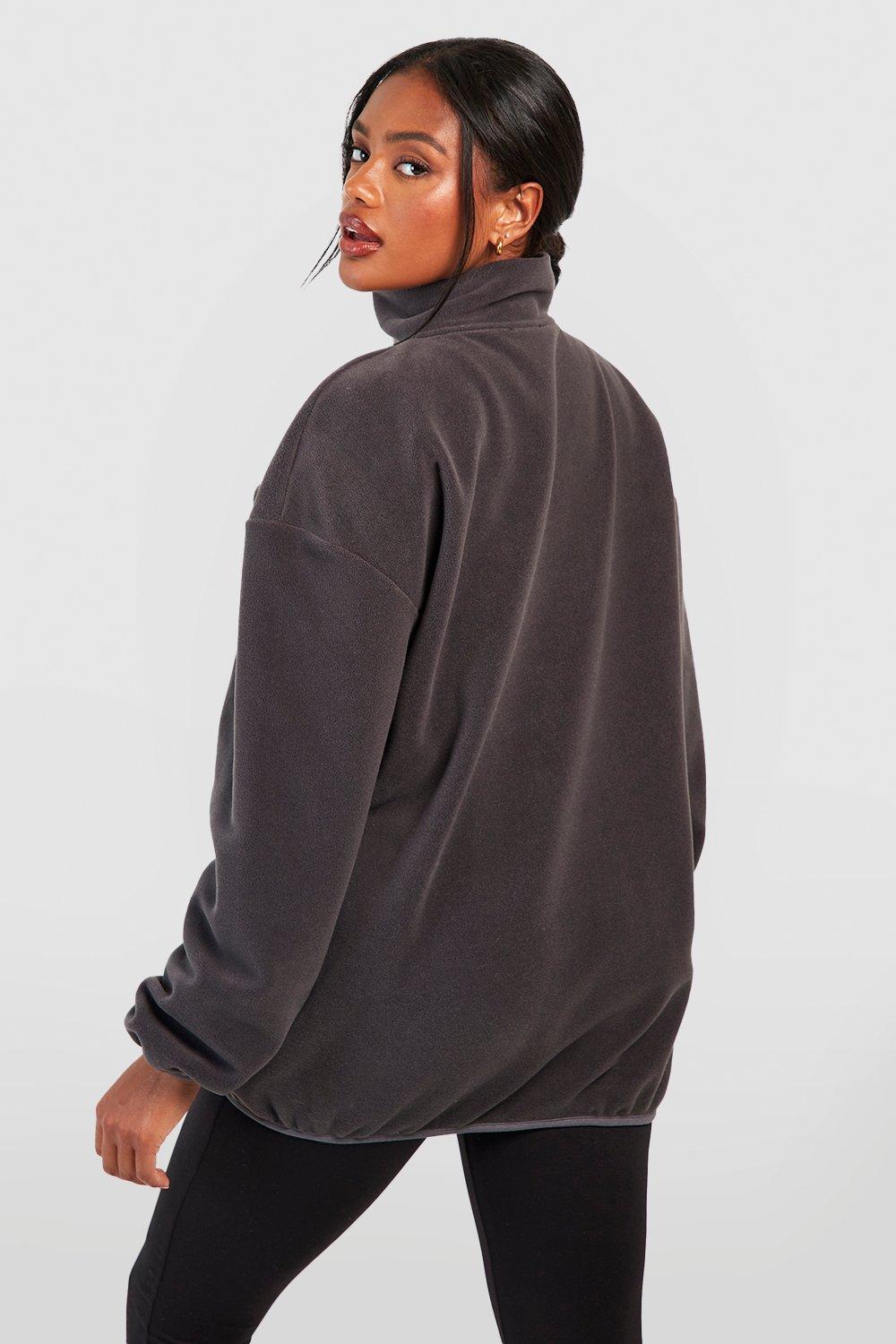 ASOS DESIGN oversized half zip sweatshirt in gray polar fleece