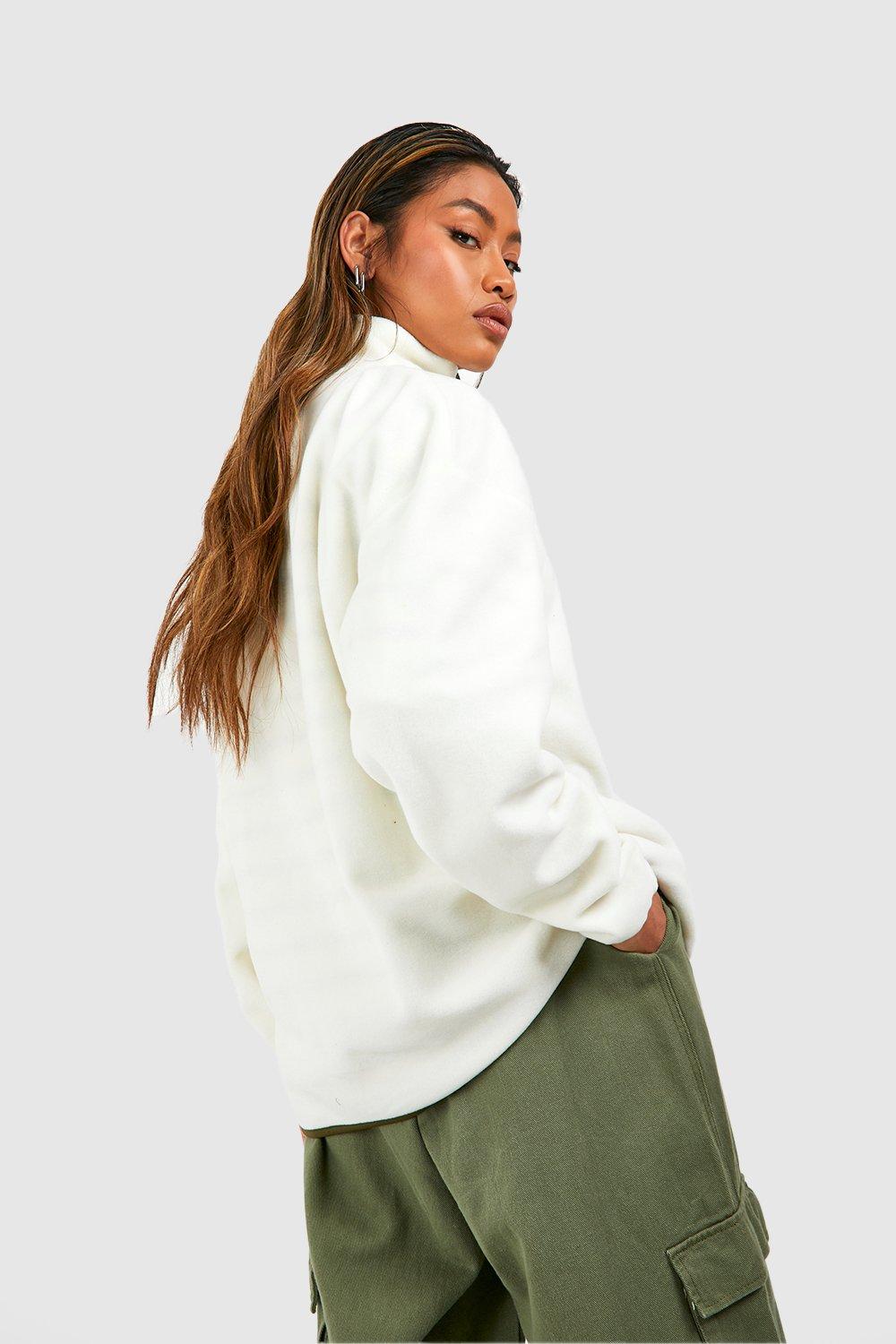 OVERSIZED HALF ZIP POCKET FRONT SWEATSHIRT