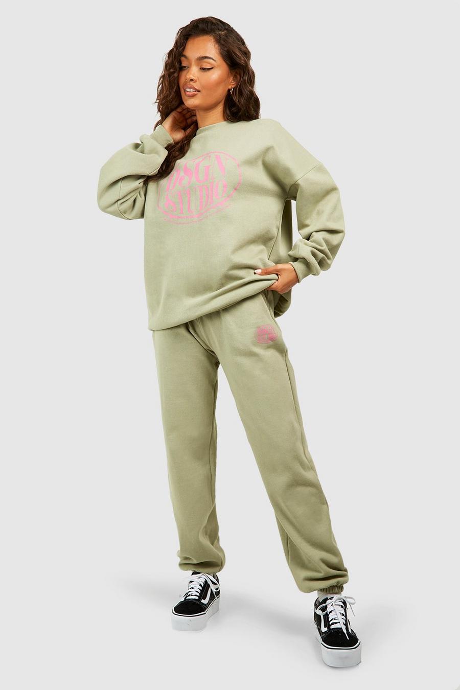 Womens Oversized Green Hoodie Women And Pants Tracksuit Set For