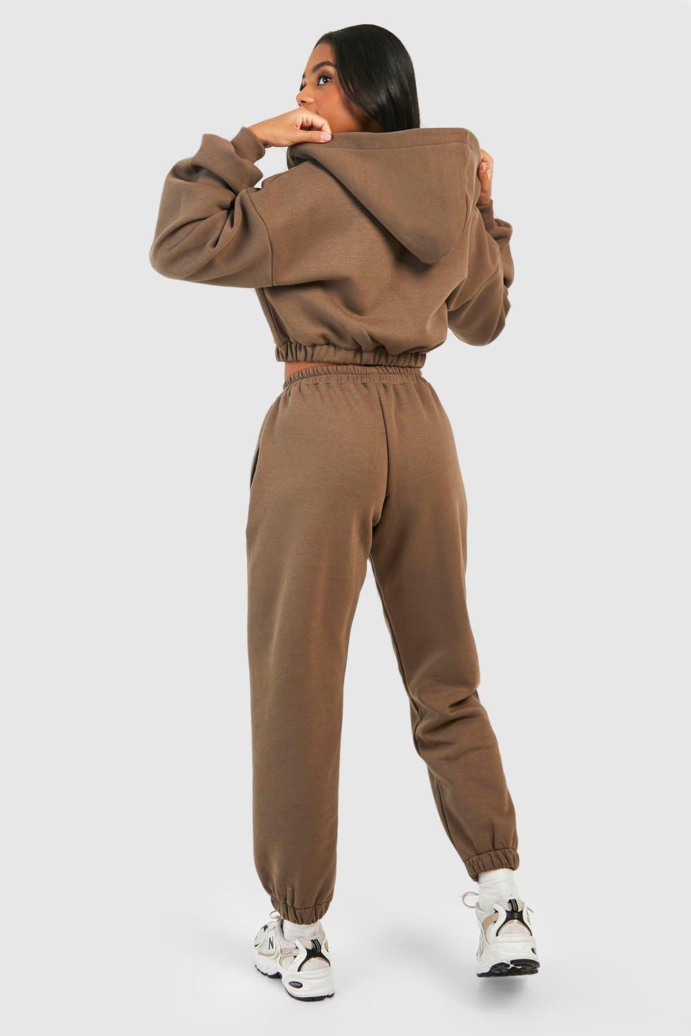 Women's Cropped Zip Through Hooded Tracksuit