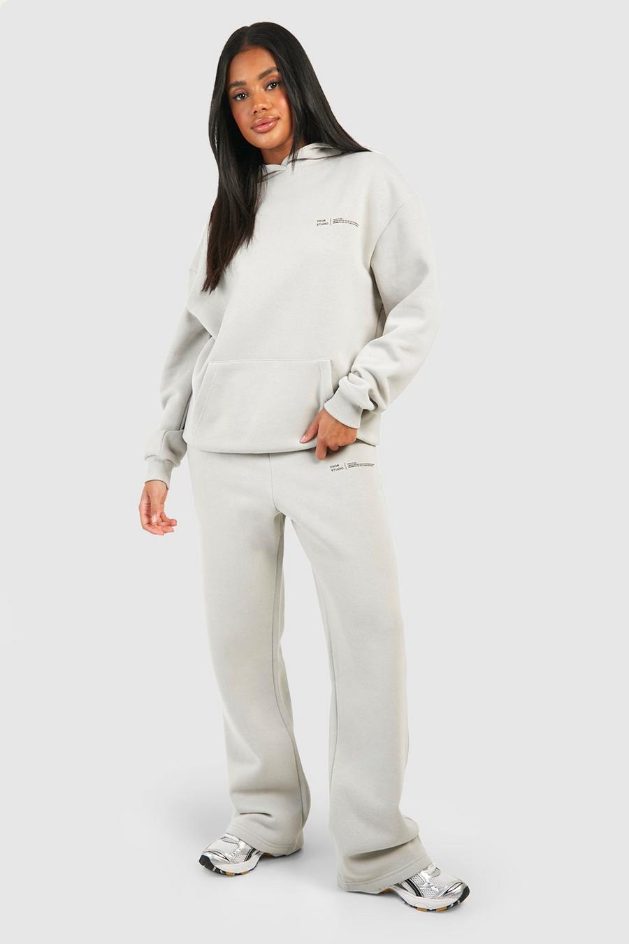 Stone Dsgn Text Print Slogan Straight Leg Hooded Tracksuit image number 1