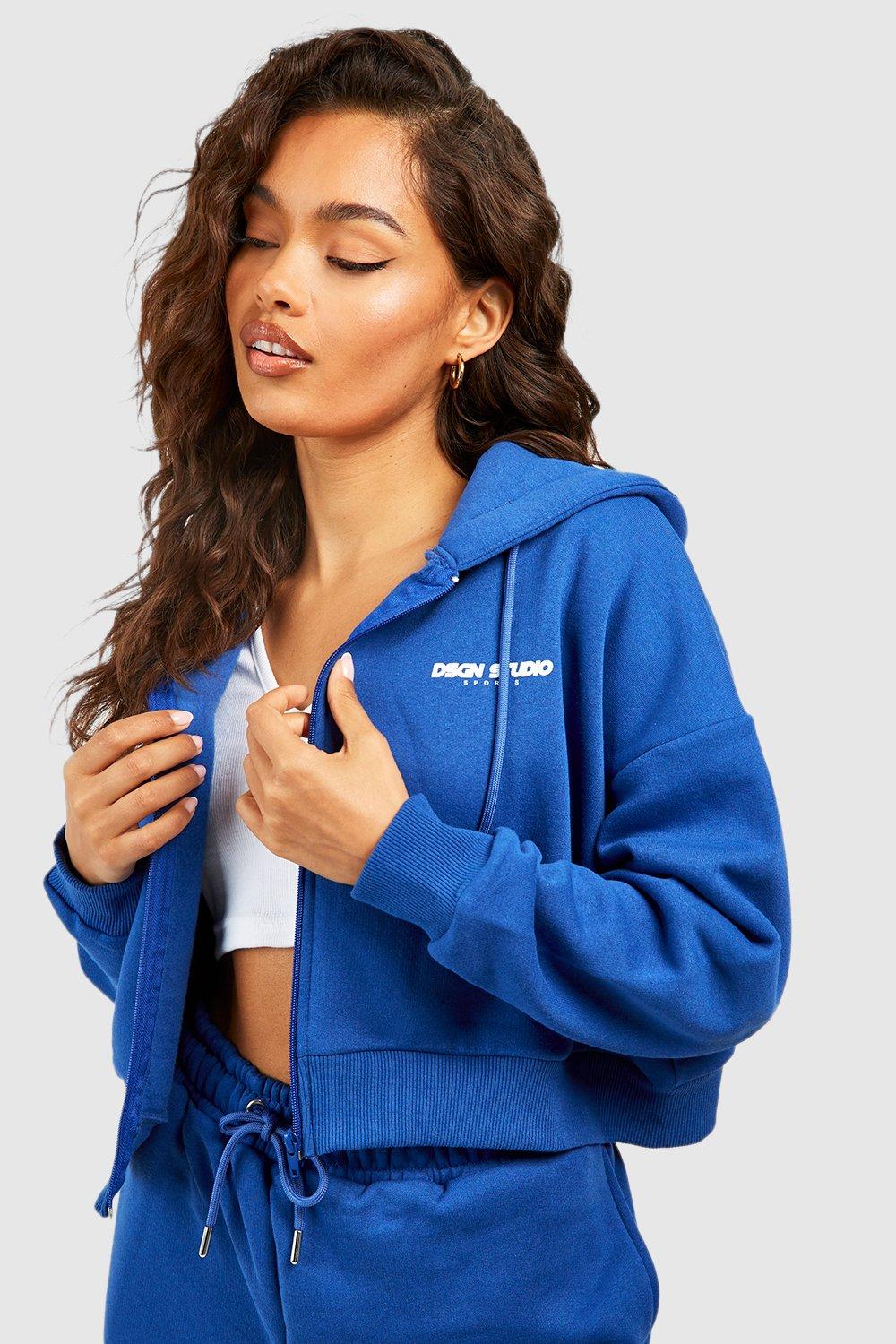 Cobalt blue zip up hot sale hoodie