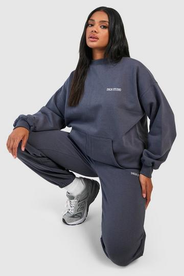 Dsgn Studio Double Pocket Oversized Tracksuit charcoal