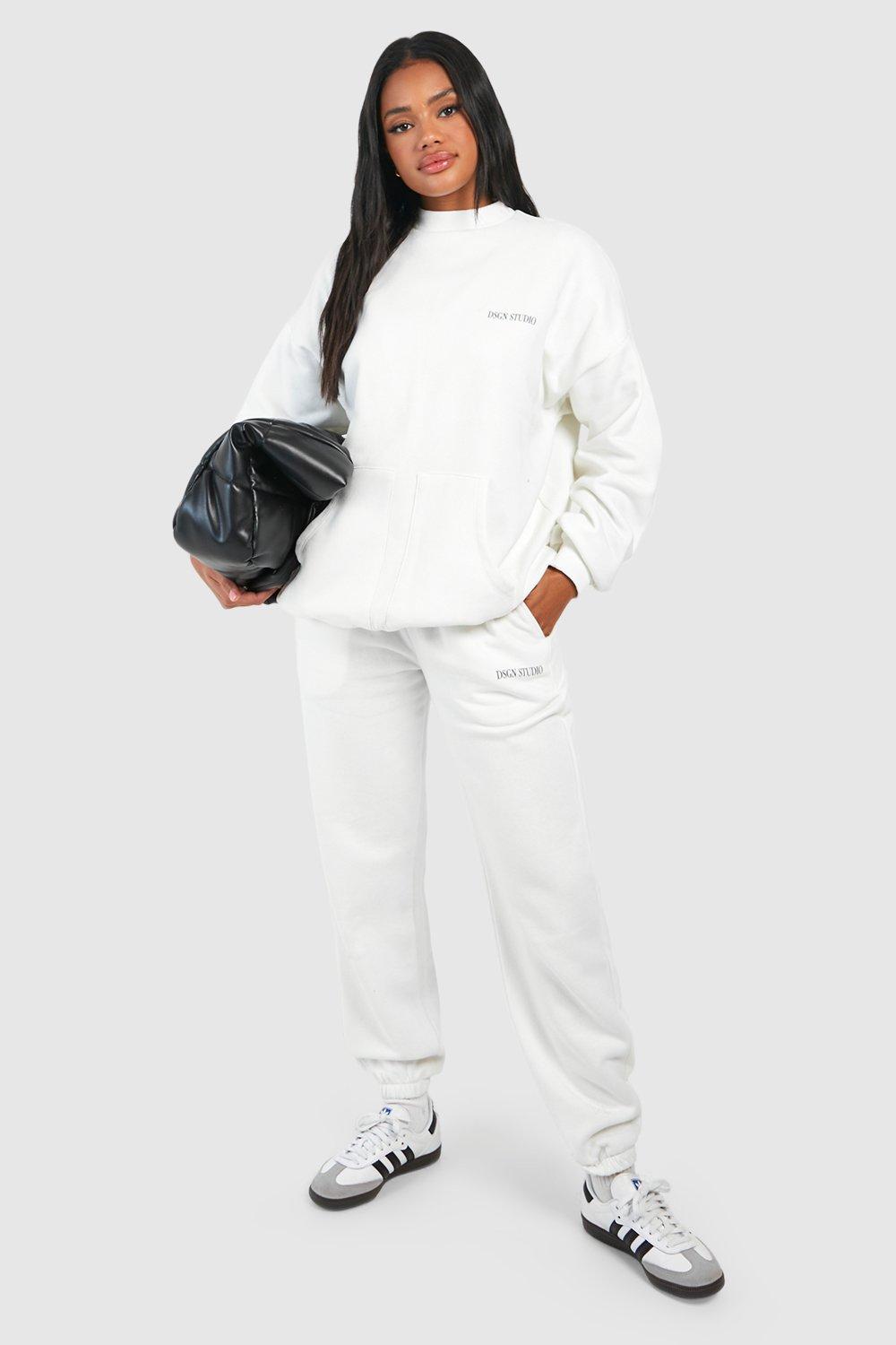 Boohoo white store tracksuit