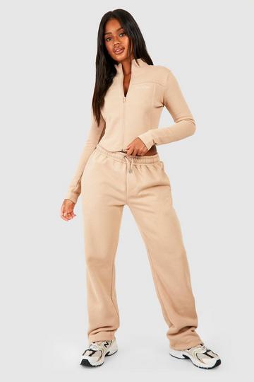 Dsgn Studio Zip Through Split Hem Tracksuit taupe