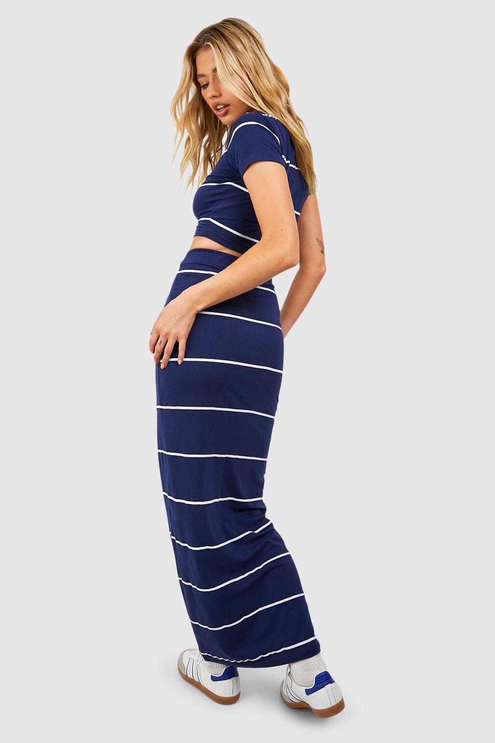 Navy blue skirt clearance boohoo