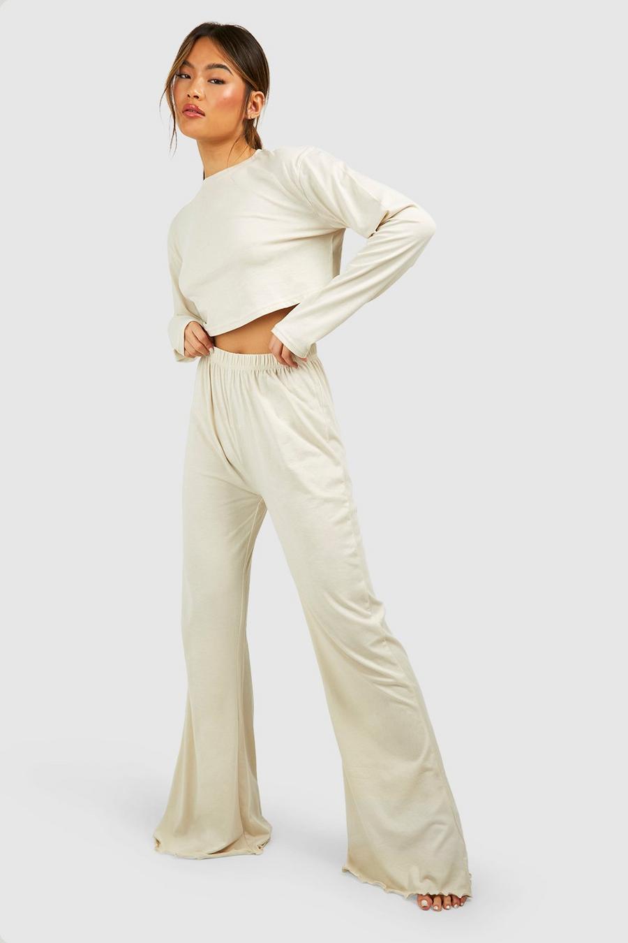 ASOS DESIGN mix & match lounge super-soft ribbed flare pants with