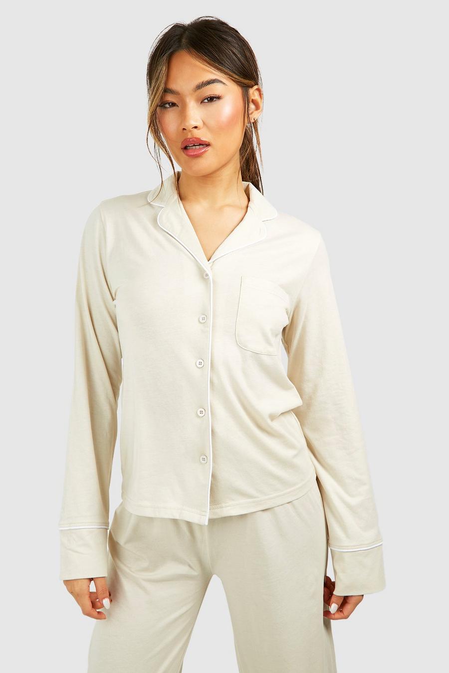Bone Button Front Lounge Shirt   image number 1