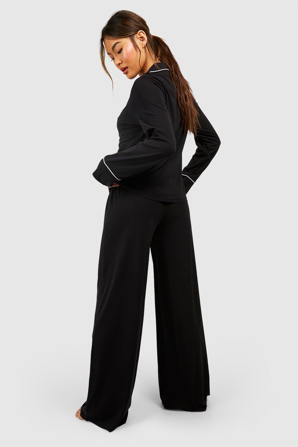 Wide Leg Tie Waist Lounge Trouser boohoo UK