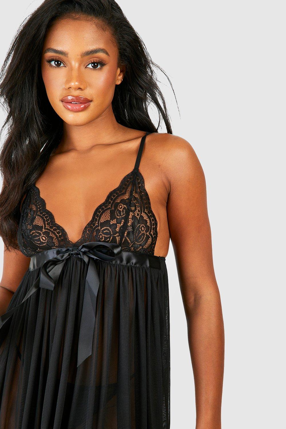 Black Lace Babydoll Dress