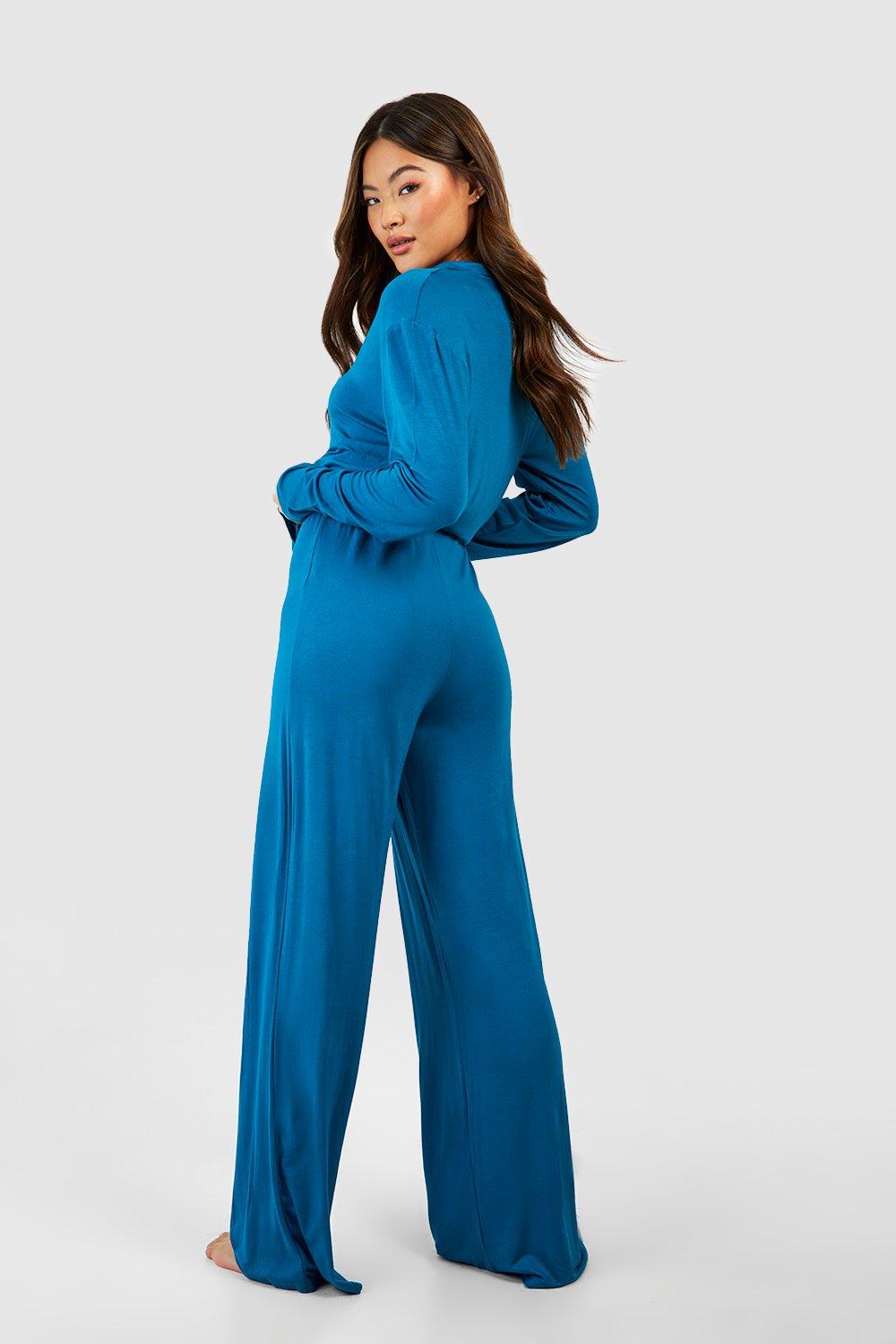 Soft Touch Jersey Knit Wide Leg Pants