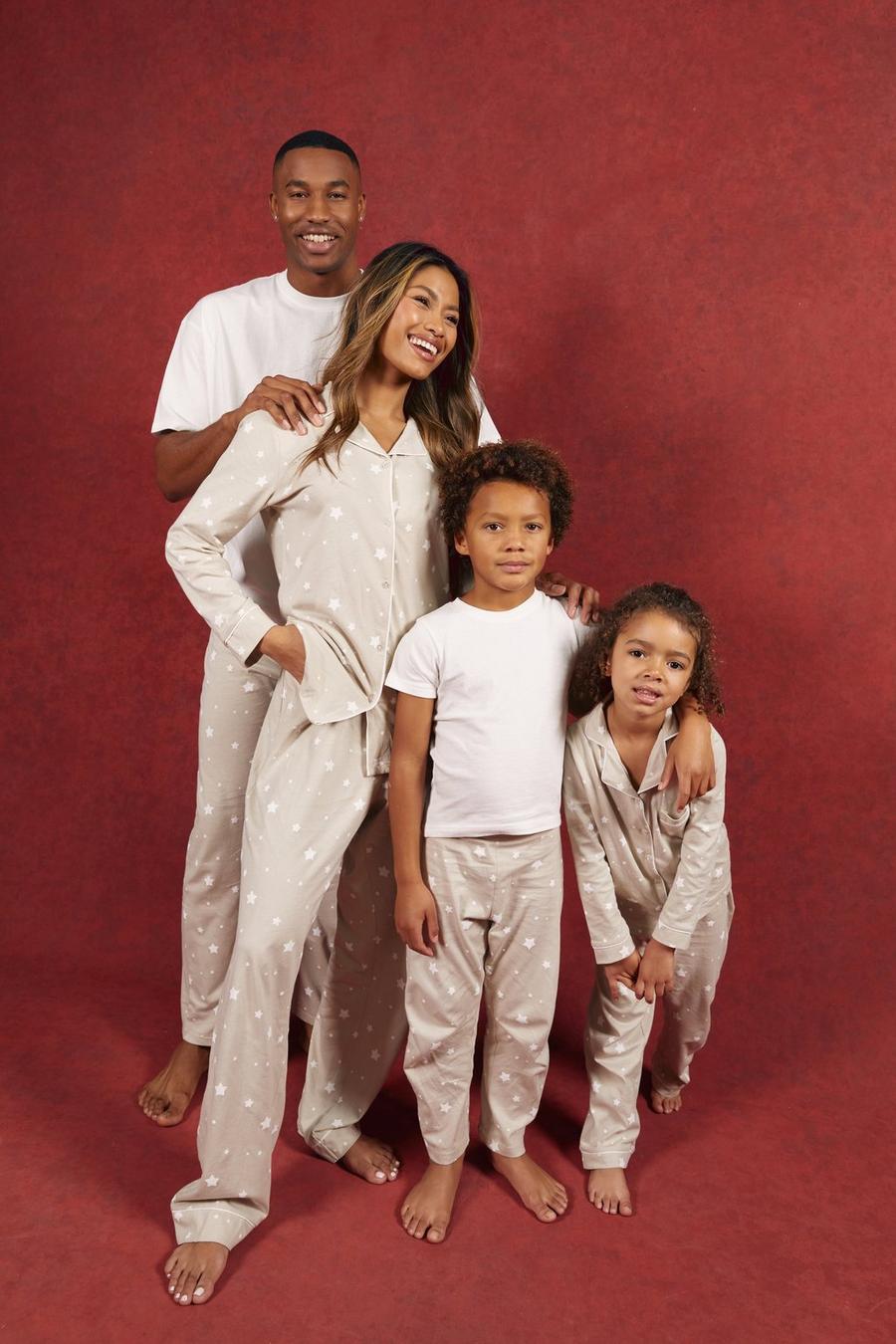 Cream Kids Matching Family Christmas Pjs   image number 1
