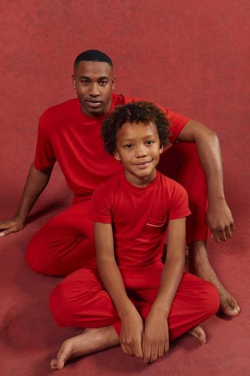 Mens Matching Family Christmas Pjs red
