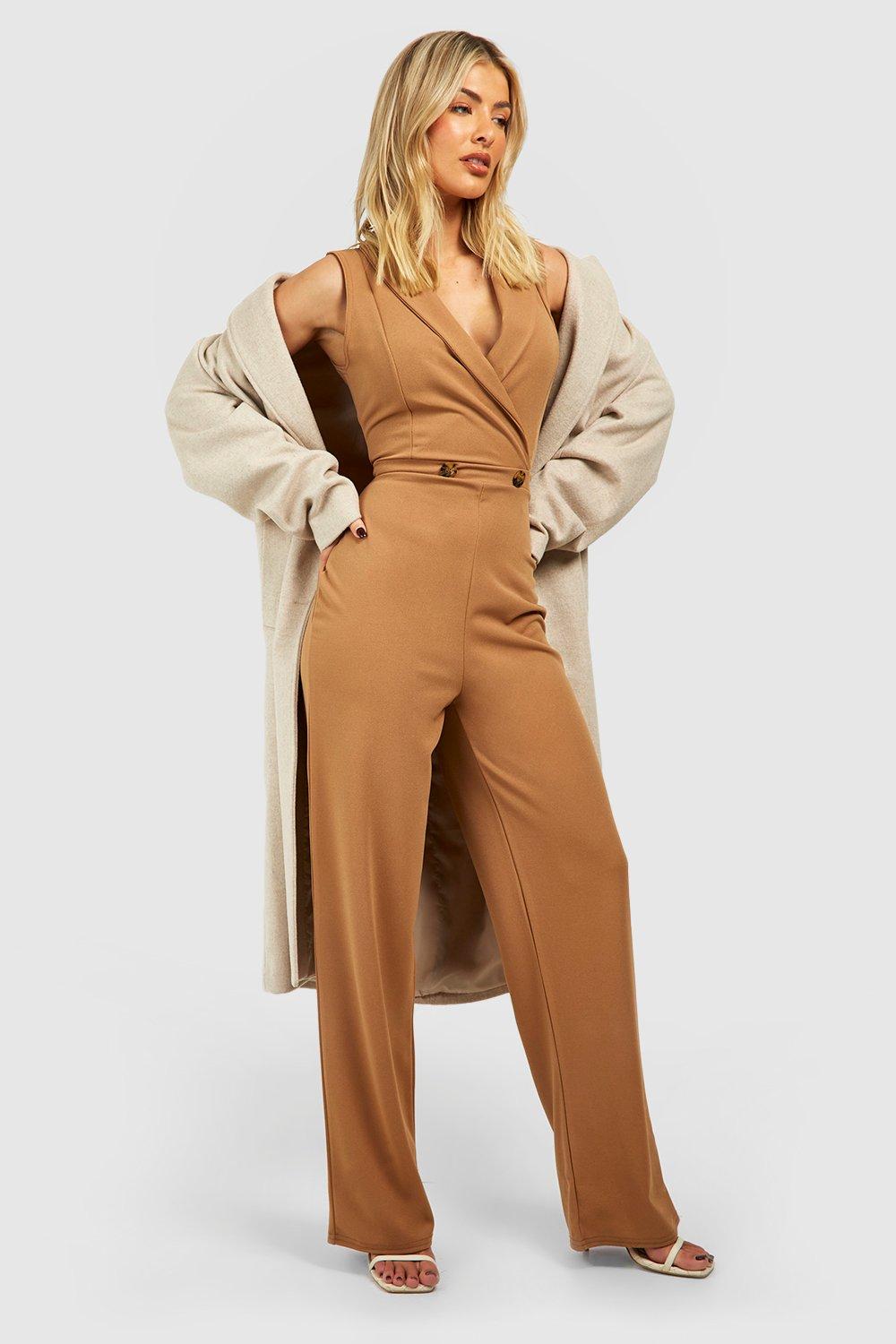 Wide Leg Tailored Jumpsuit