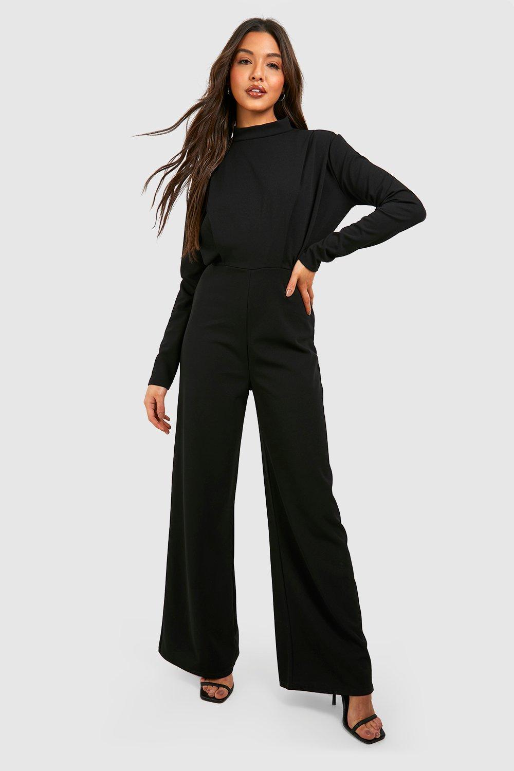 Pleat Detail Tailored Wide Leg Jumpsuit