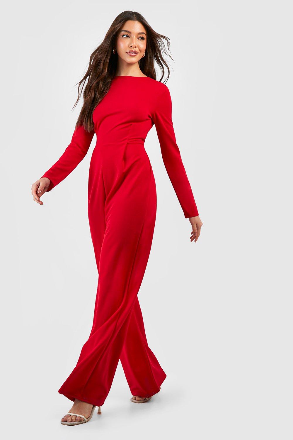 Red tailored hot sale jumpsuit