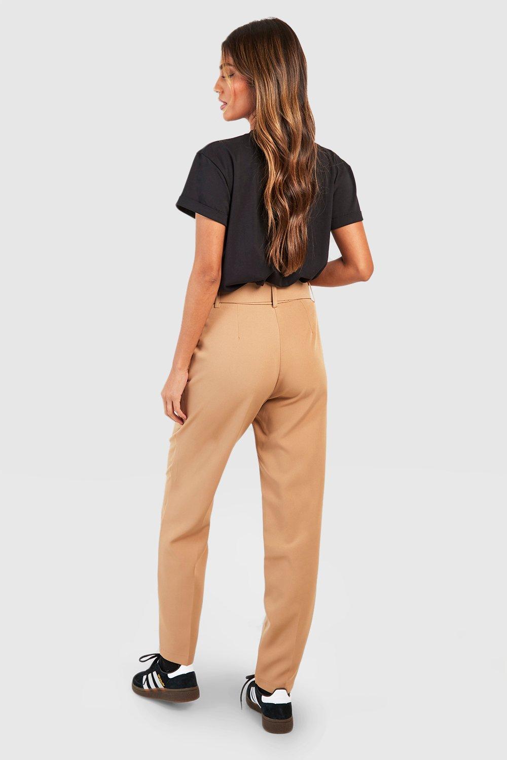 Khaki slim best sale fit trousers womens