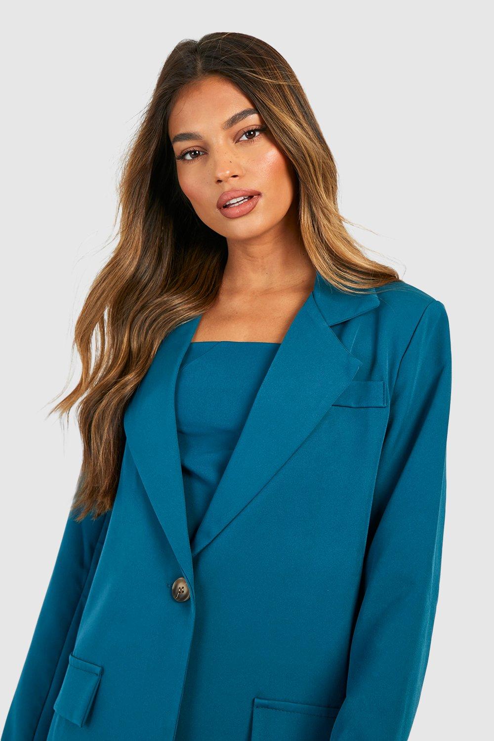 Women's deals teal blazer