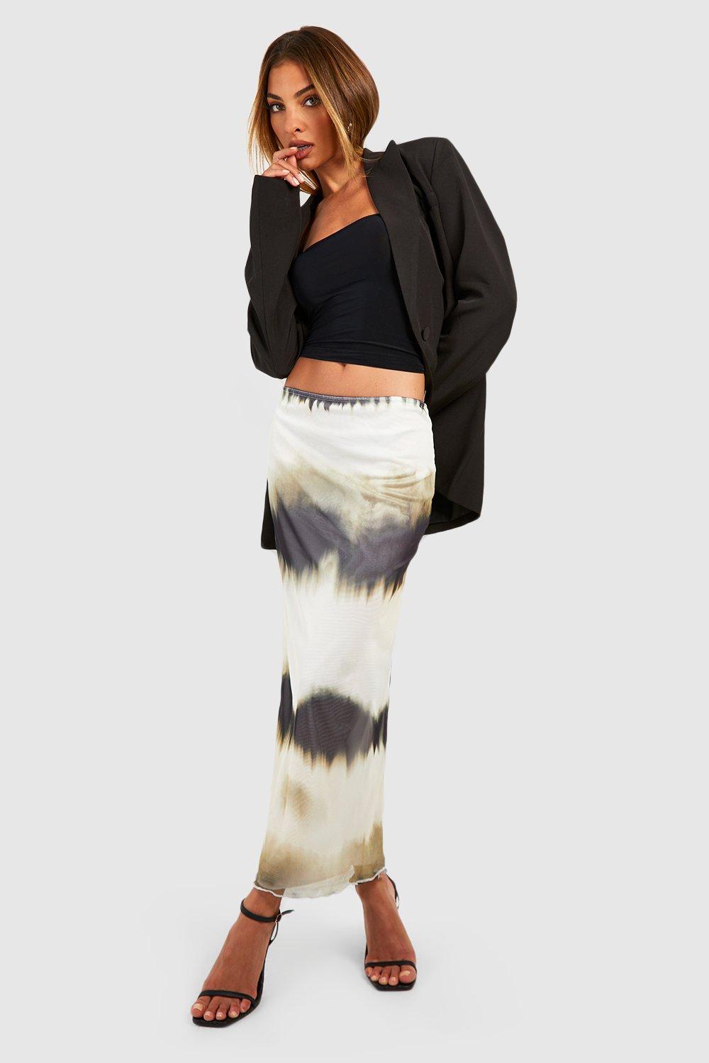 White midi skirt outlet boohoo