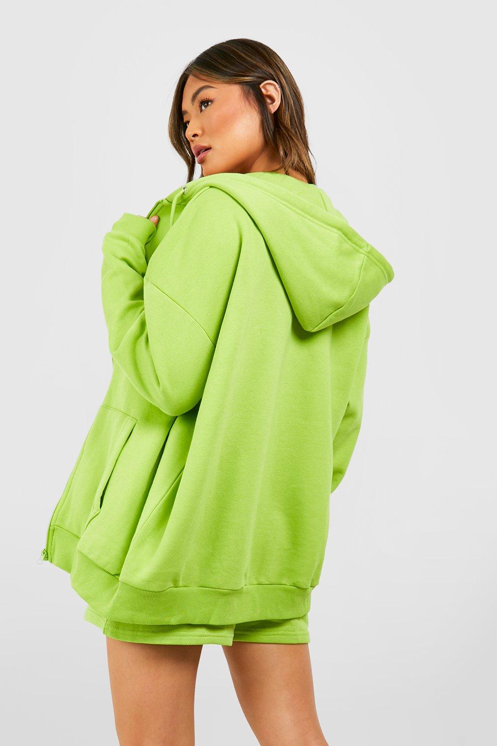 Lime green shop zip hoodie