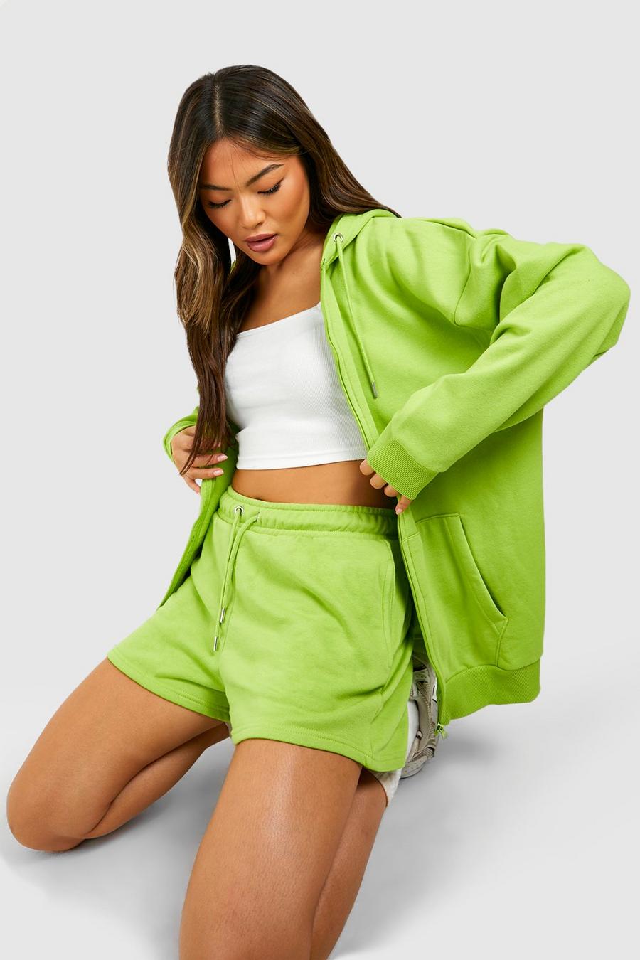 Pantalón corto deportivo con algodón ecológico, Lime verde
