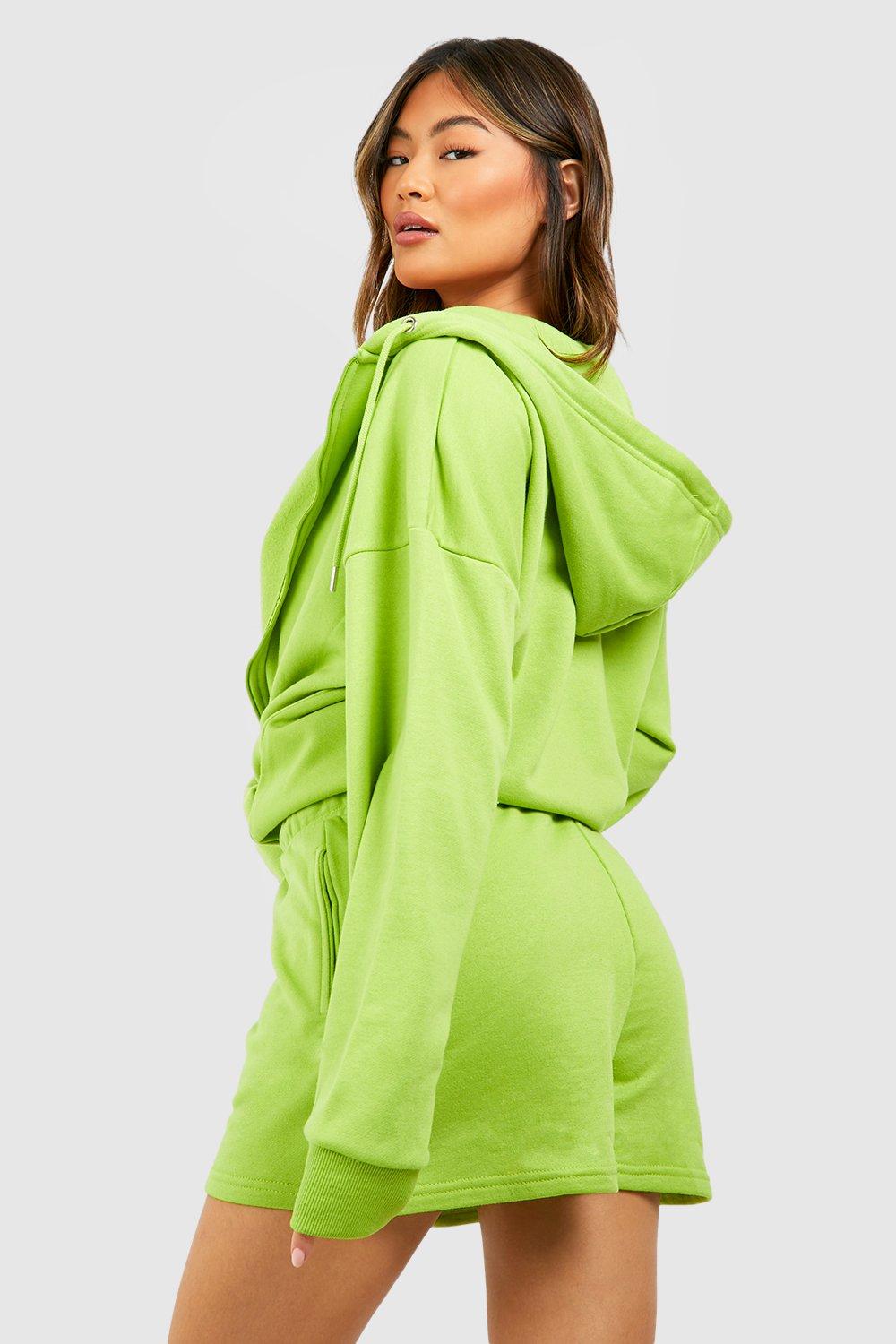 Neon green store sweat shorts