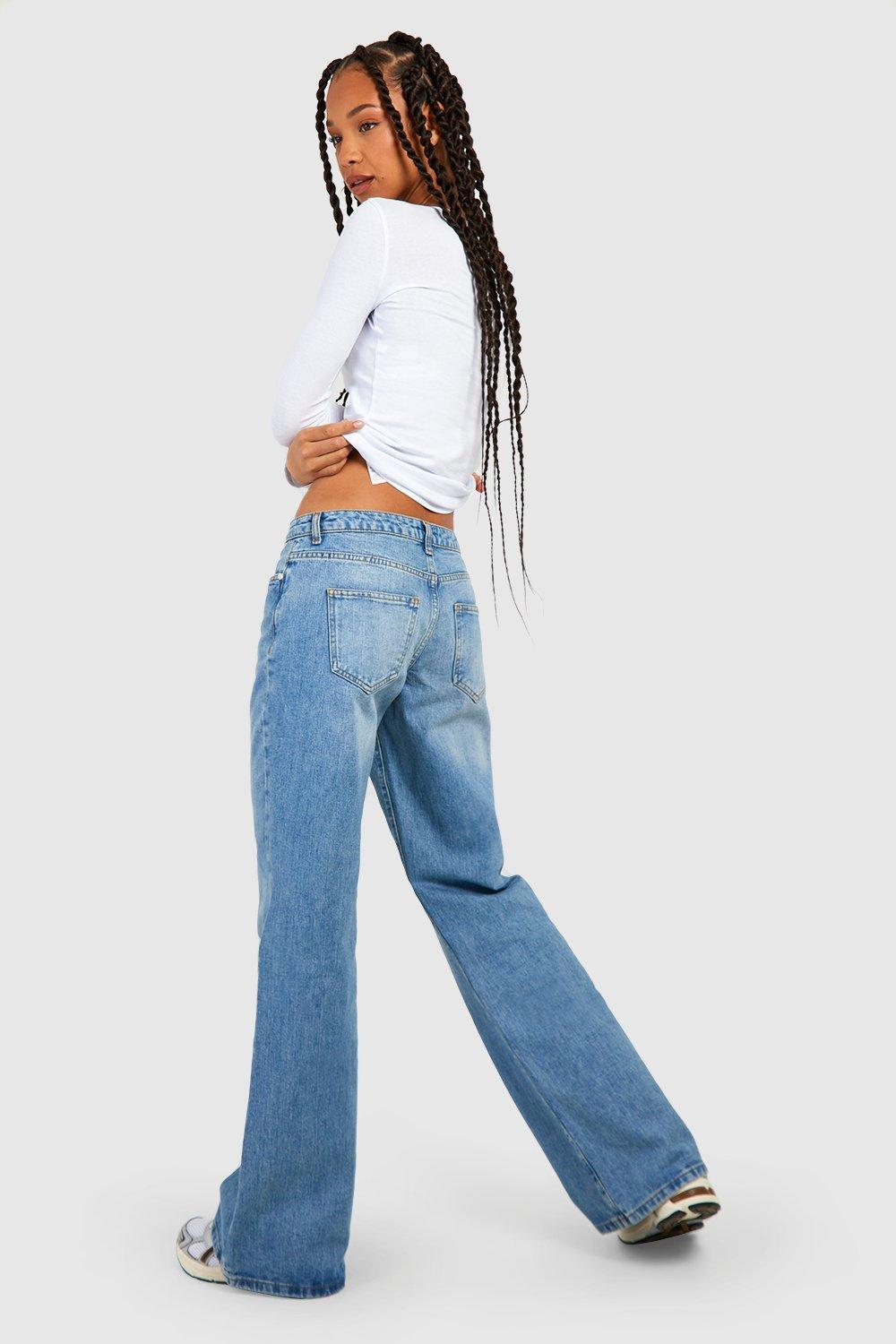 Tall Stonewash Low Rise Extreme Wide Leg Jeans