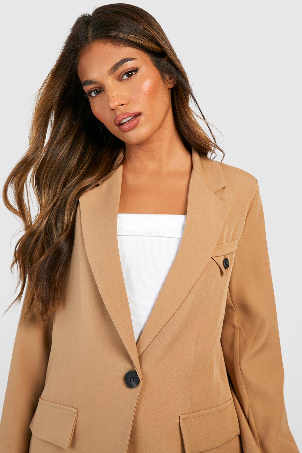 Boohoo camel clearance blazer