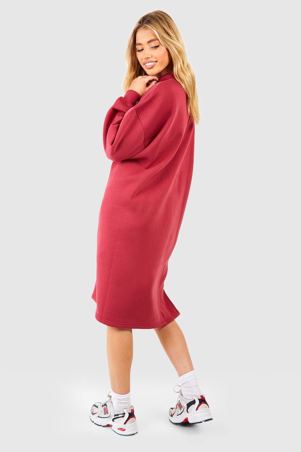 Oversized red hoodie on sale dress