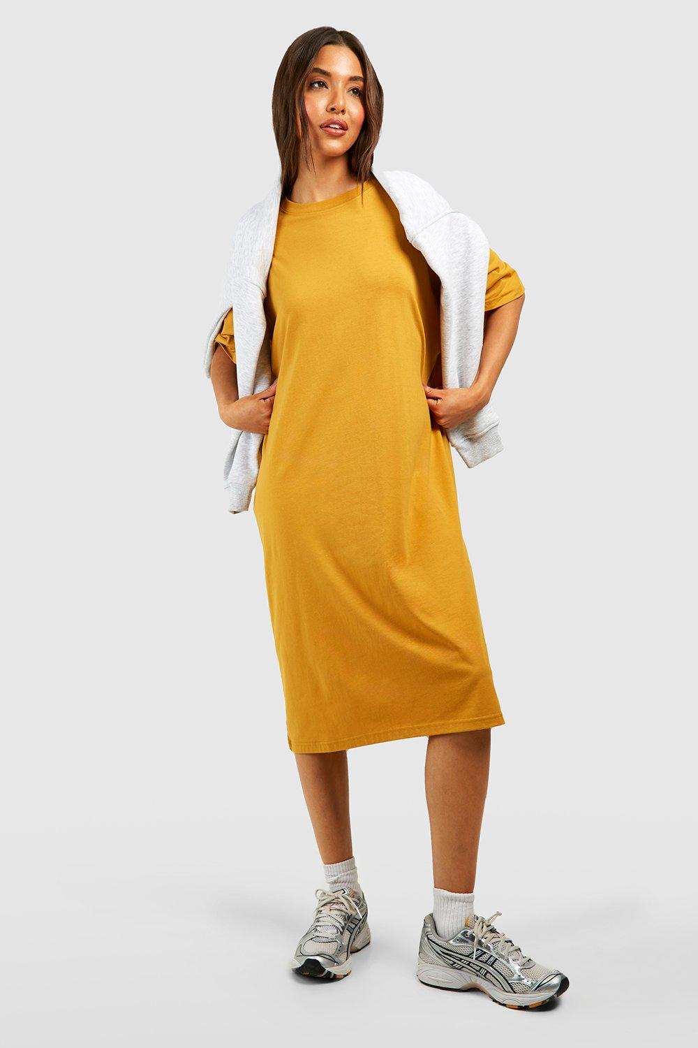 Plus size yellow t best sale shirt dress