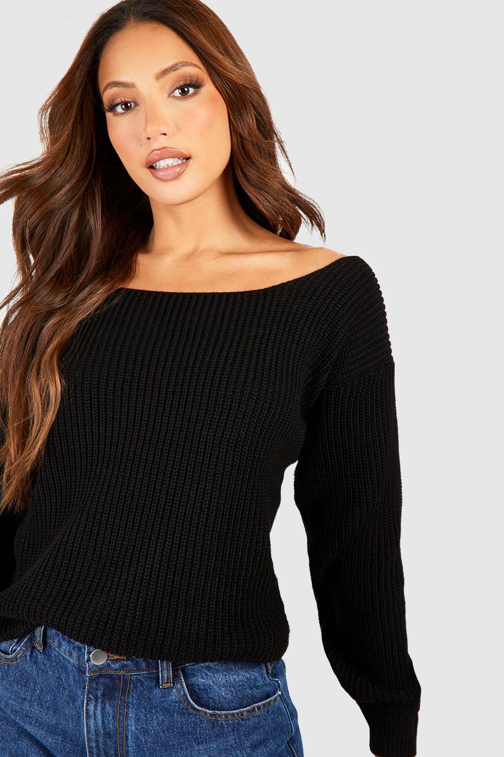 Black twist back top sweater