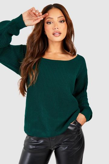 Green Tall Twist Back Sweater