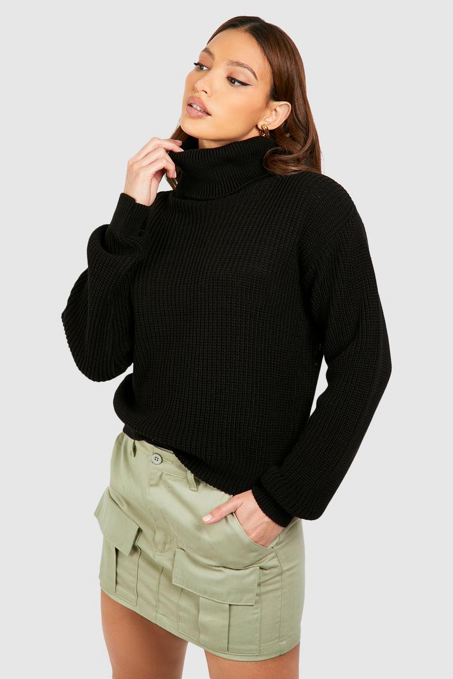 Black Tall Basic Turtleneck Sweater