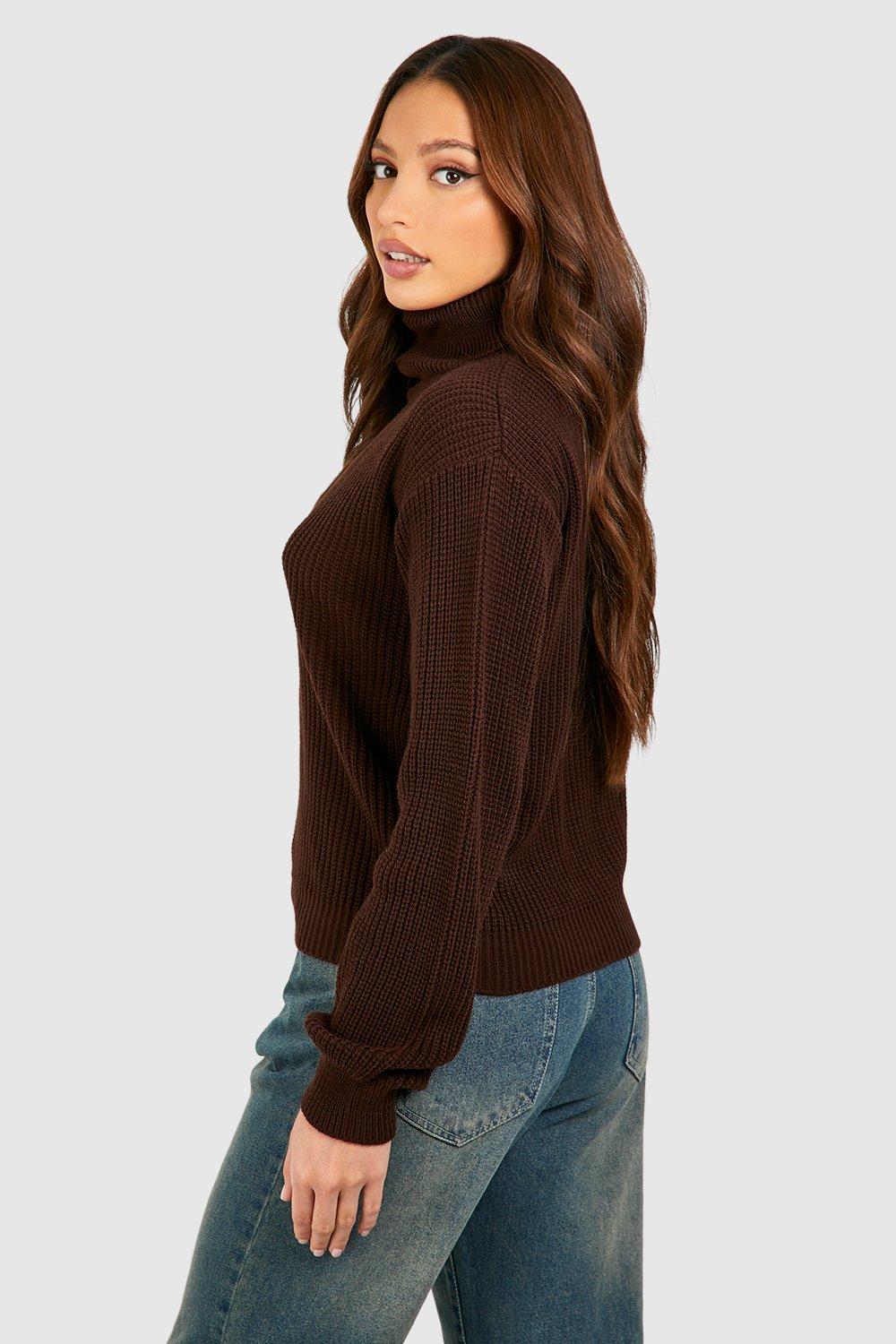 Brown polo neck store jumper ladies