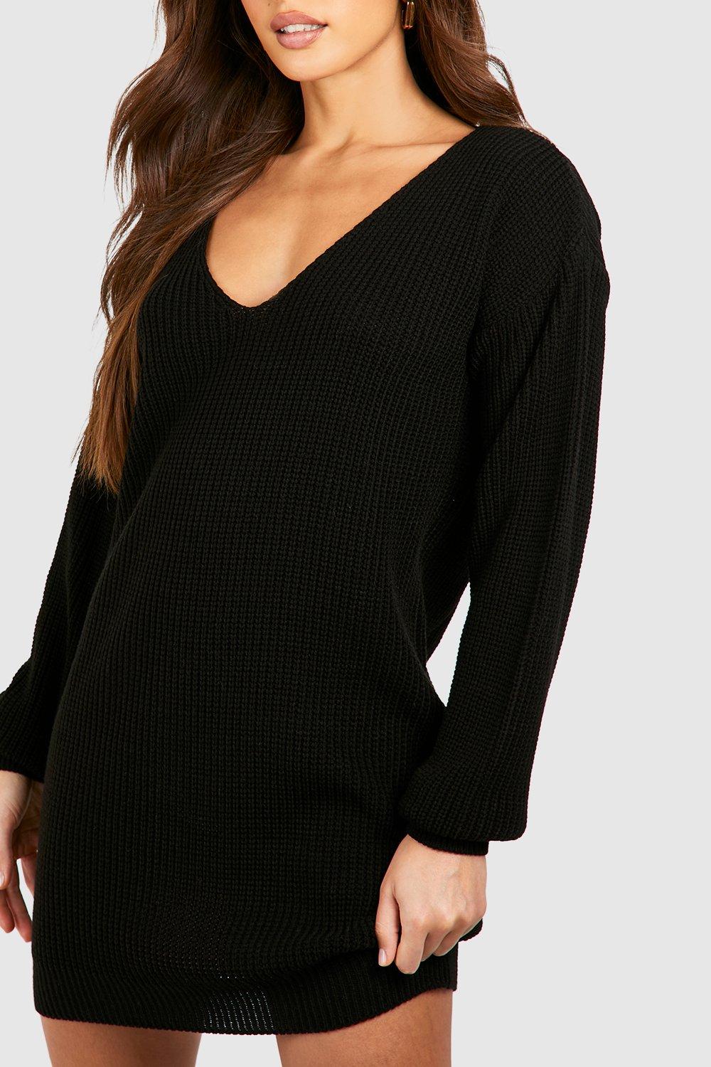 Jumper dress sales v neck