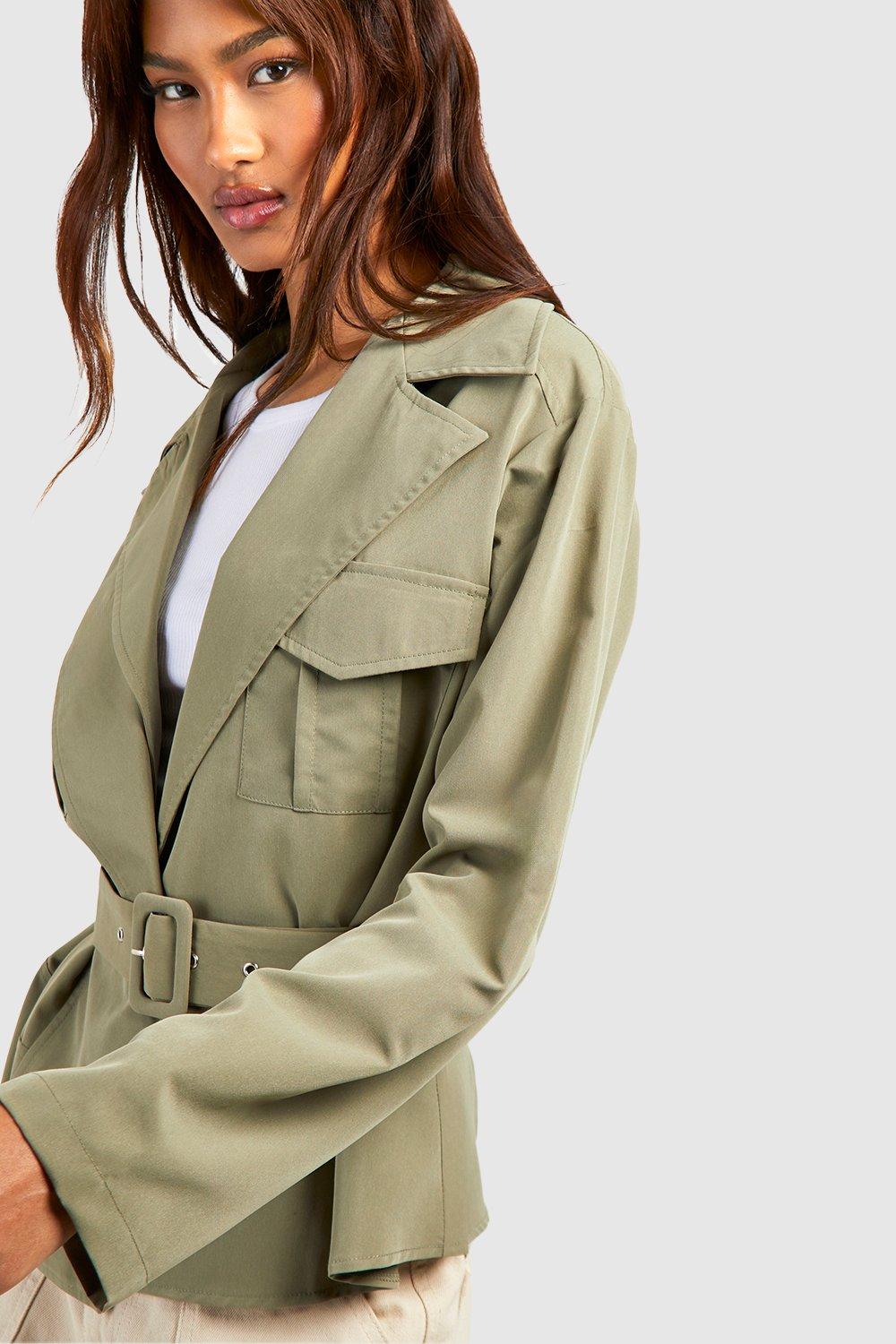 Khaki 2025 belted jacket