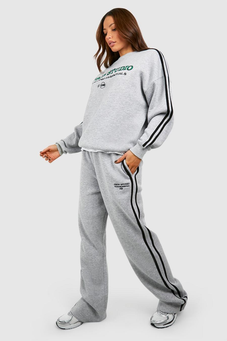 Tuta sportiva Tall Dsgn Studio Wardrobe Essentials con applique, Grey marl image number 1