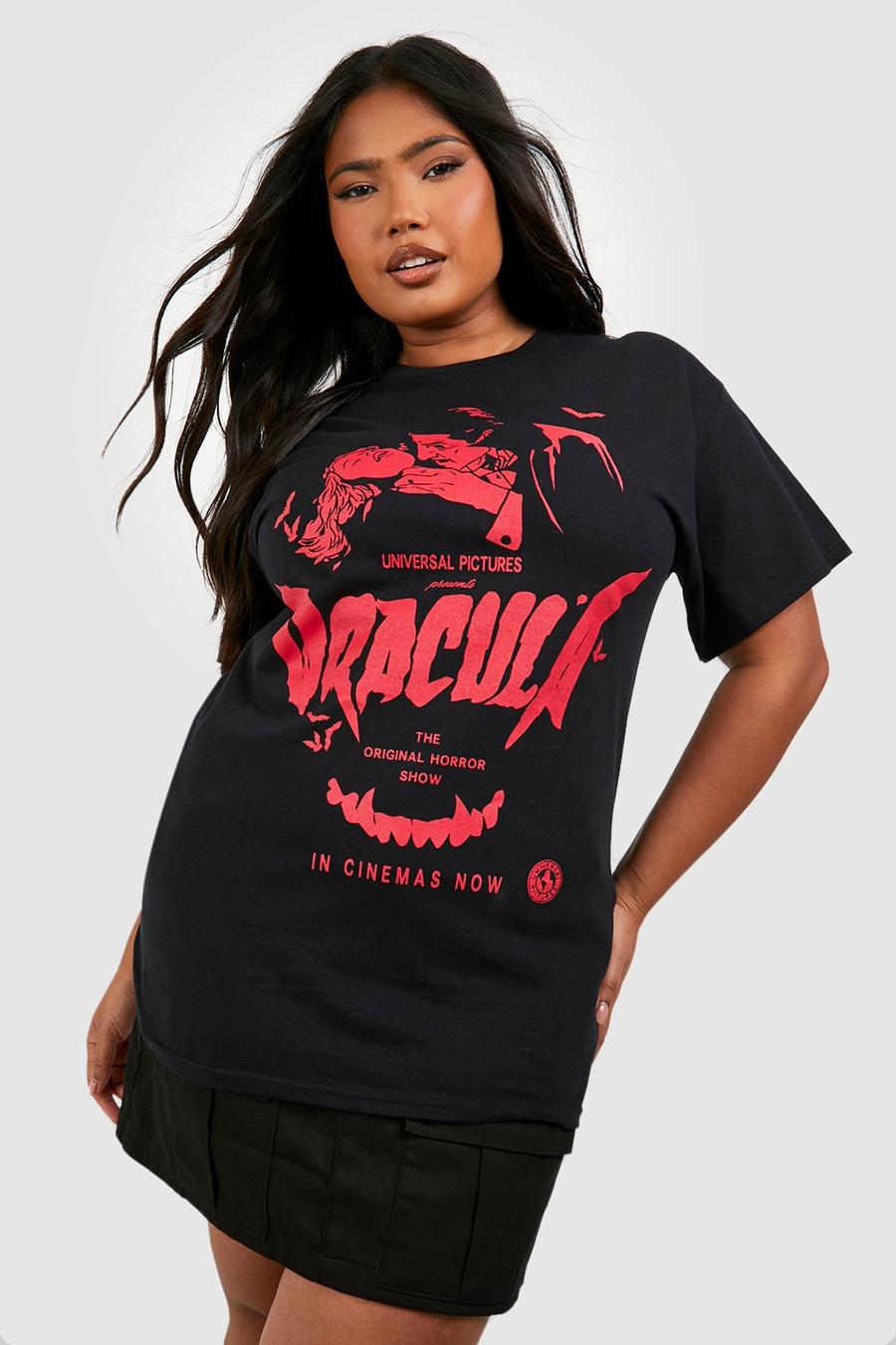 Camiseta Plus con estampado de Drácula, Black image number 1