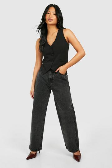 The Petite Mom Jean washed black